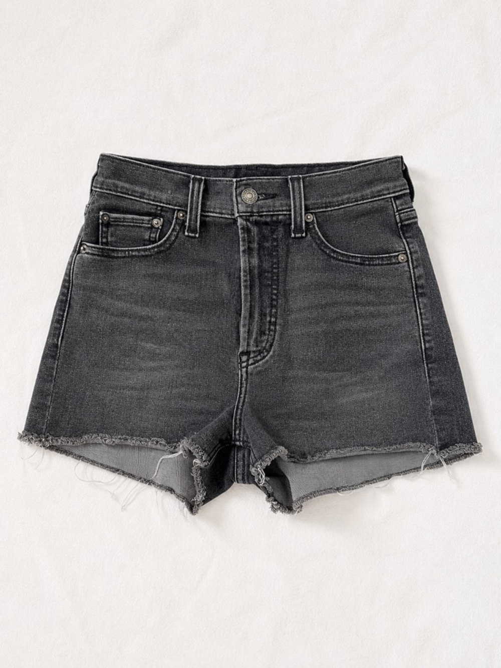 Levi's 501 High Rise Black Cutoff Denim Shorts Size 26